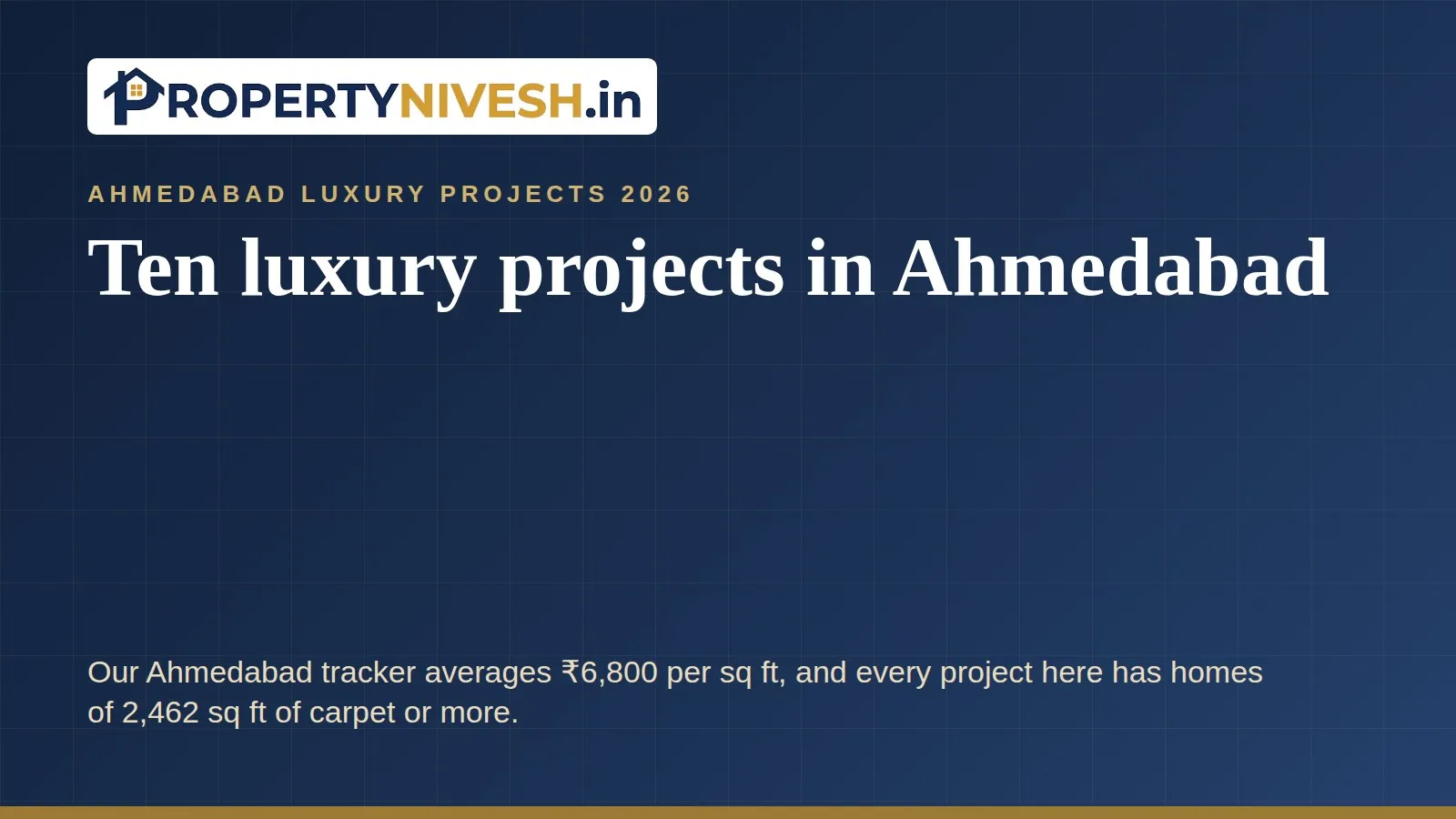 Cover for a list of ten GujRERA-registered luxury projects in Ahmedabad and GIFT City