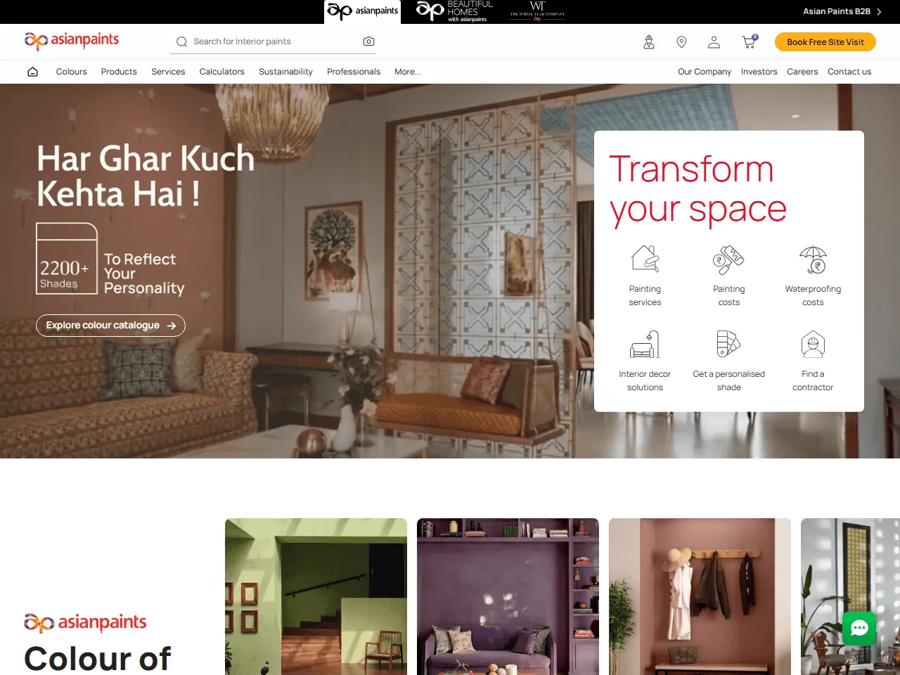 Asian Paints website home page