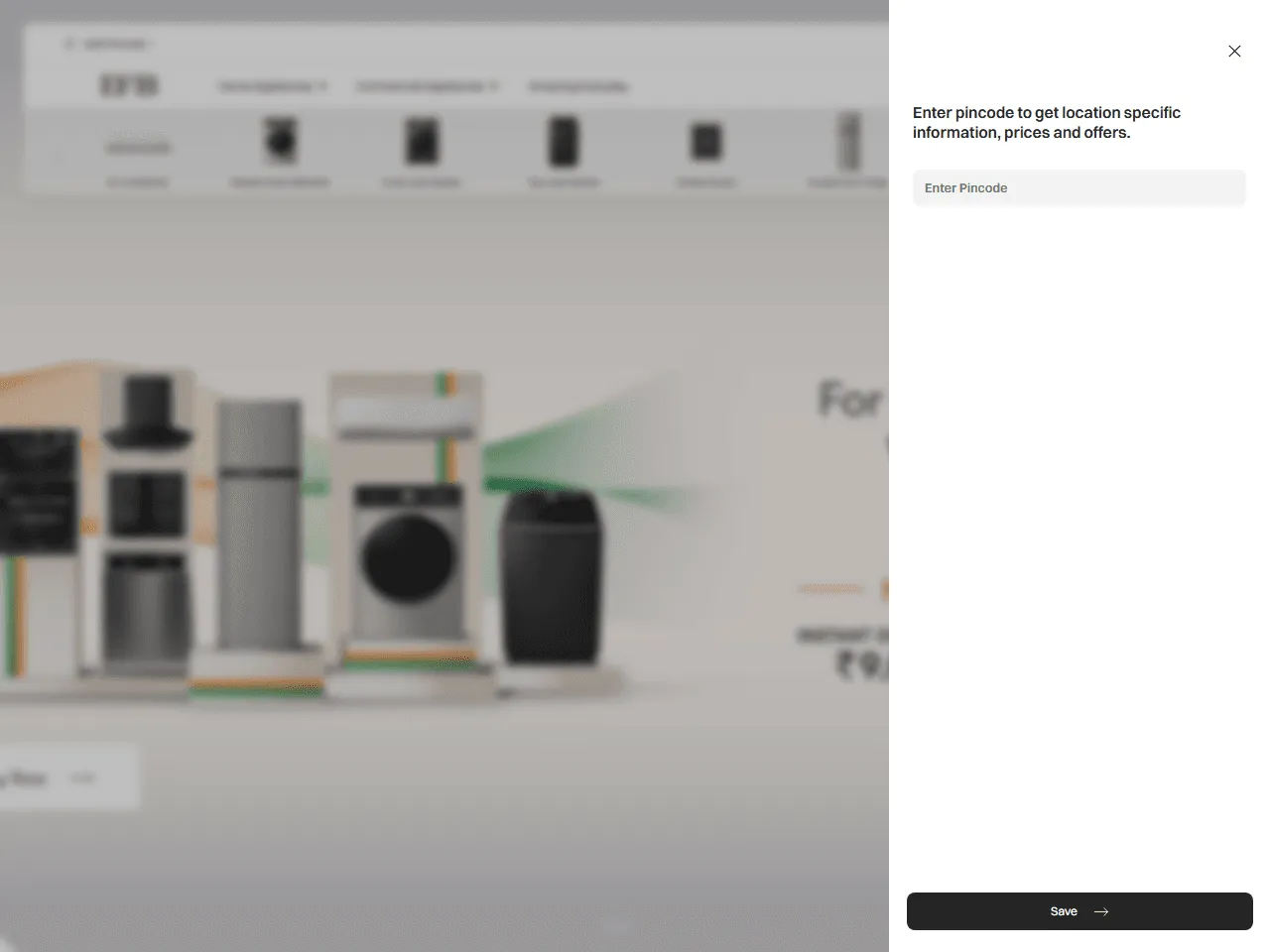 IFB Home Appliances website home page