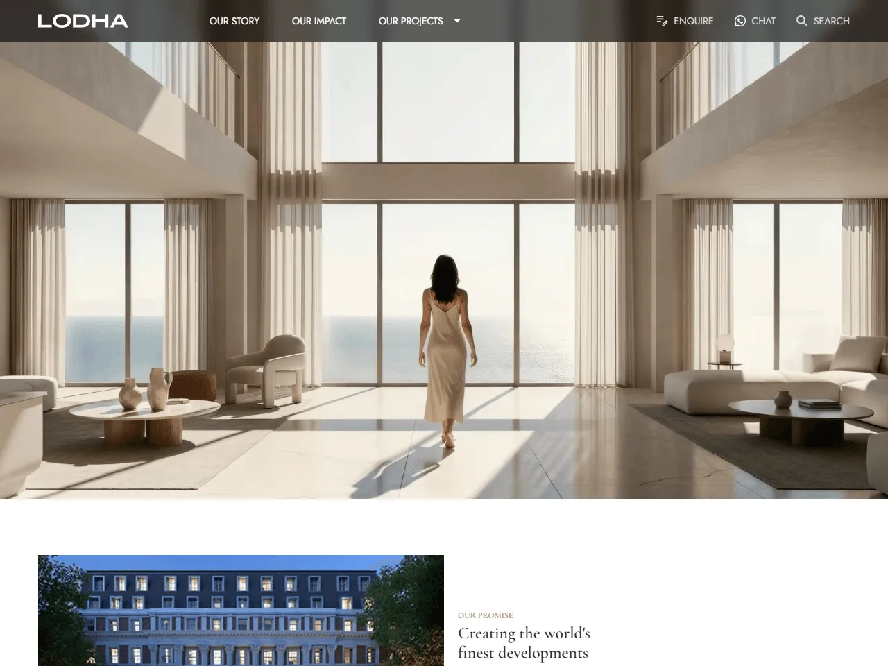 Lodha Group website home page