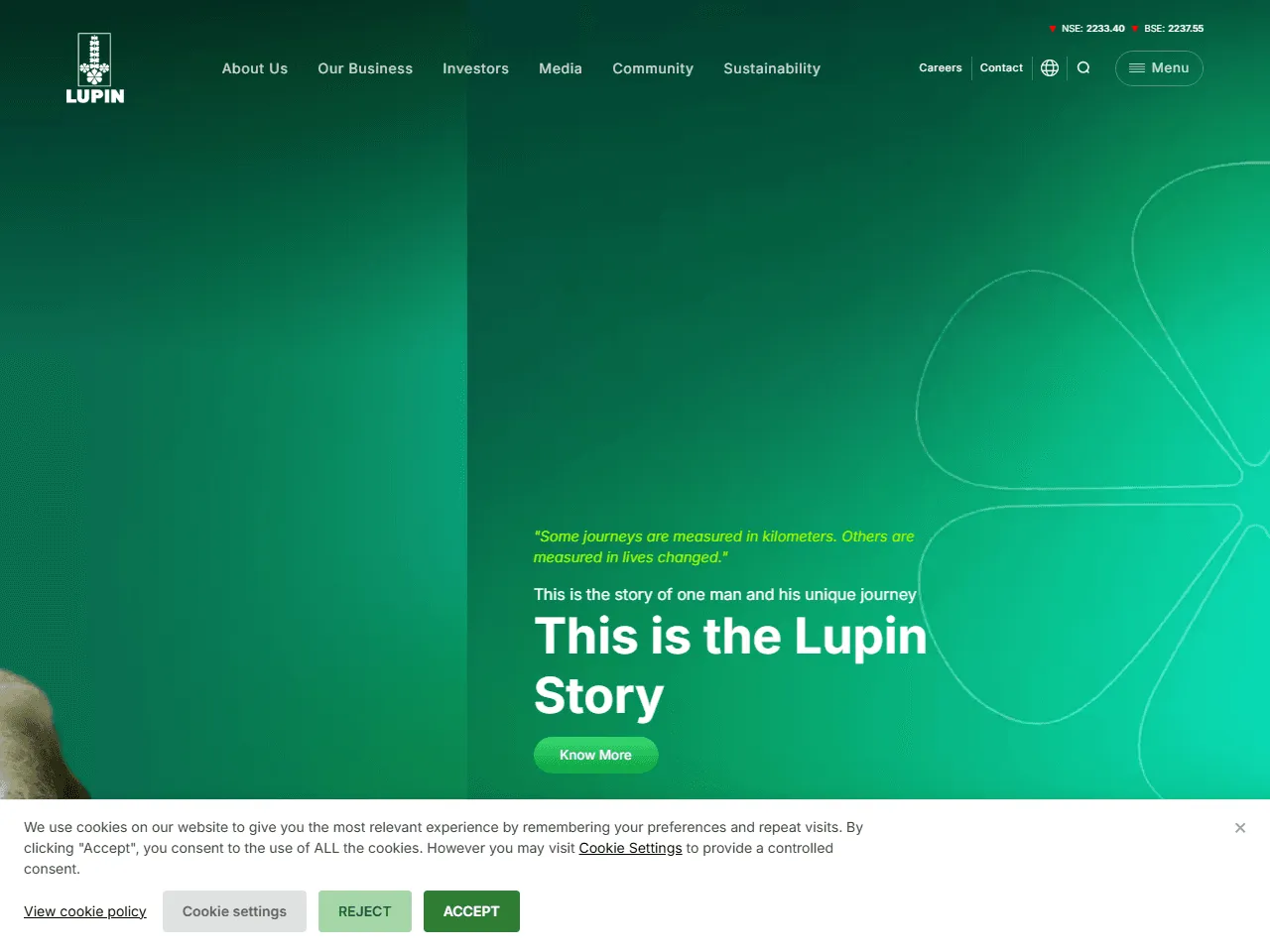 Lupin website home page