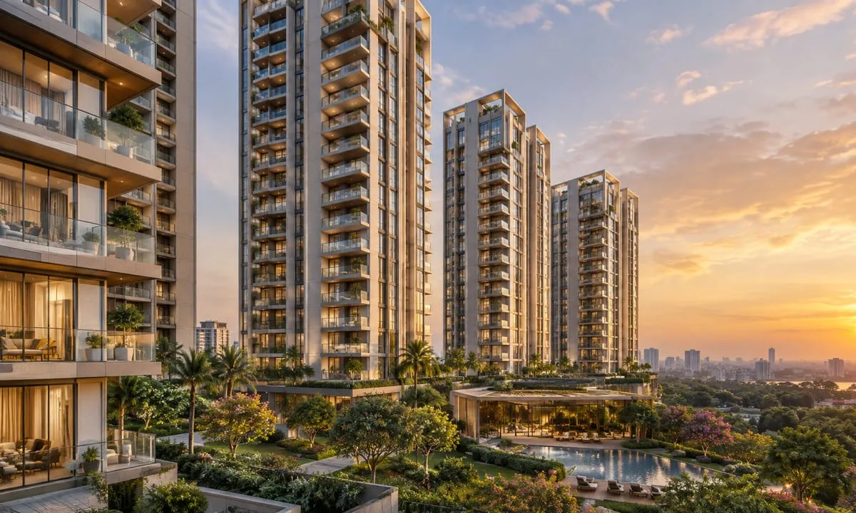 Illustrative image: Triple-height tower lobbies at Godrej Sora