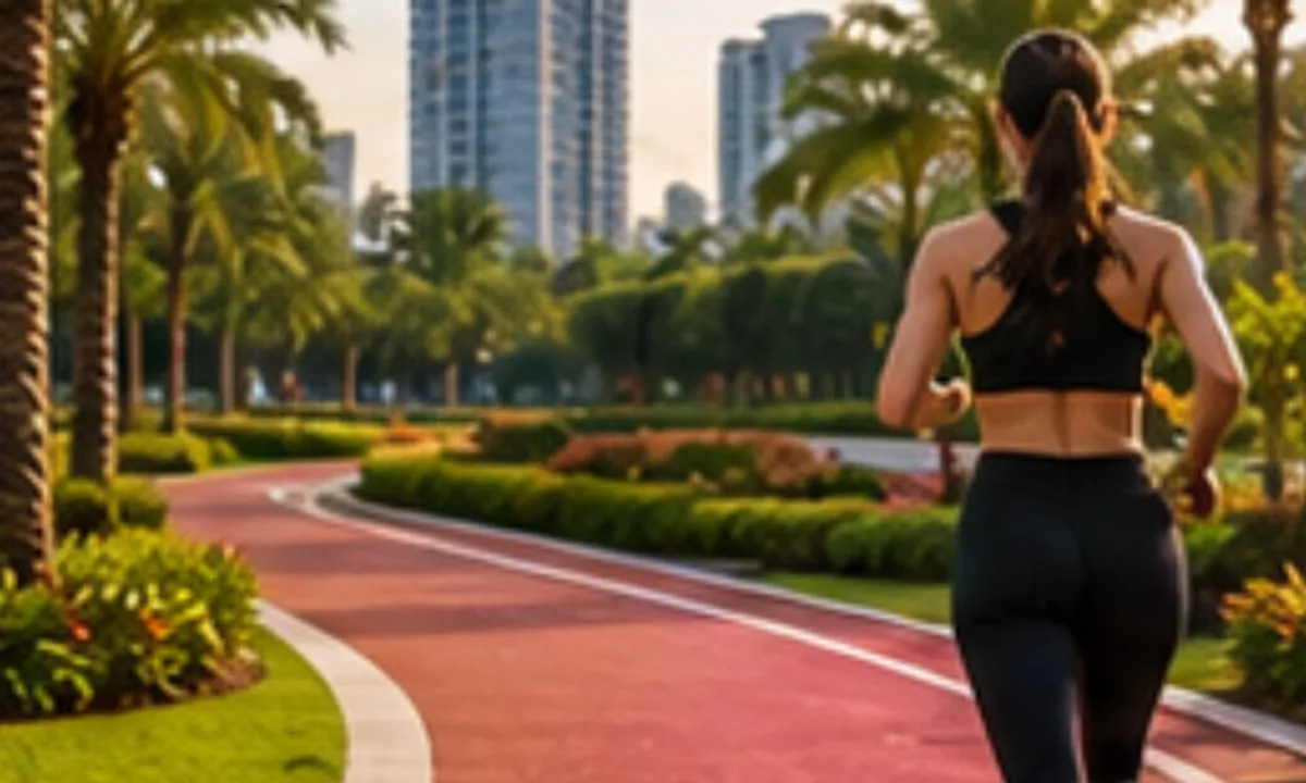 Illustrative image: Jogging and cycling track at Migsun Atharva