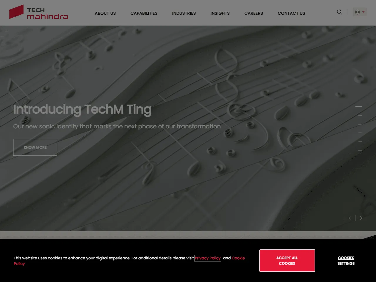 Tech Mahindra website home page